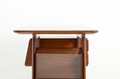 Silvio Cavatorta Stunning desk table in cherry wood with drawers locked on the side - 2825582