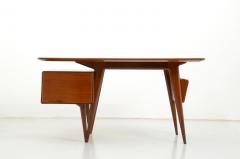 Silvio Cavatorta Stunning desk table in cherry wood with drawers locked on the side - 2825583