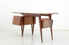 Silvio Cavatorta Stunning desk table in cherry wood with drawers locked on the side - 2825584