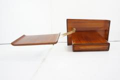 Silvio Cavatorta pair of unique rosewood hanging Cavatorta bedside tables adjustable shelfs 1950 - 2733146