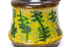 Similar German Yellow and Green Patterned Band Brown Glazed Ceramic Jugs - 4197025