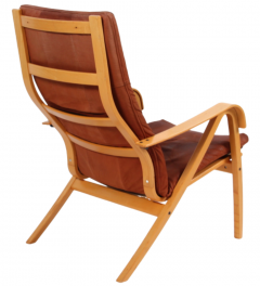 Simo Heikkil leather and bentwood Rimbo lounge chair - 2985595