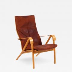 Simo Heikkil leather and bentwood Rimbo lounge chair - 2988156