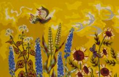 Simon Chase Mid Century French Tapestry Signed and Design by Simon Chase 34 x 6 7  - 4241767