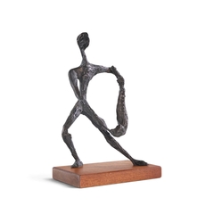 Simon Gordon Mid Century Brutalist Iron Sculpture Man with Fish - 4809706