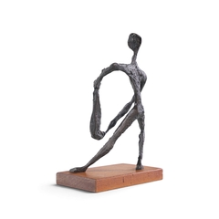 Simon Gordon Mid Century Brutalist Iron Sculpture Man with Fish - 4809708