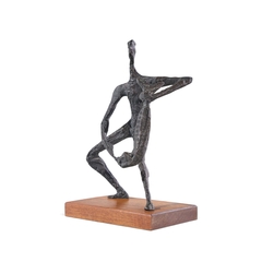 Simon Gordon Mid Century Brutalist Iron Sculpture Man with Fish - 4809709