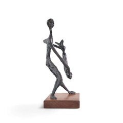 Simon Gordon Mid Century Brutalist Iron Sculpture Man with Fish - 4809712