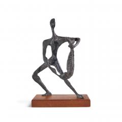 Simon Gordon Mid Century Brutalist Iron Sculpture Man with Fish - 4811178