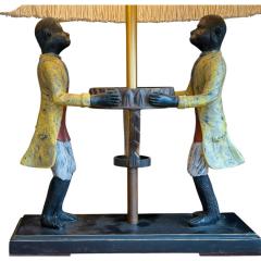 Singerie Chinoiserie Style Cold Painted Bronze 2 Monkey Lamp W Linen Shade - 4447390