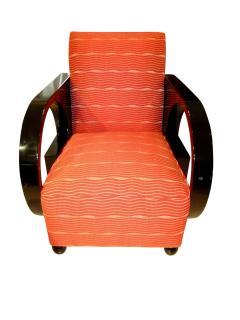 Single Art Deco Club Chair Blackened Wood - 3166693