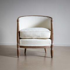 Single Art Deco Lounge Chair in limed Oak France - 4423757