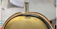Single Artisan Murano Sommerso Glass and Brushed Brass Table Lamp - 4190918