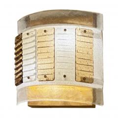 Single Curragated Murano Glass and Brass Sconce - 4206869