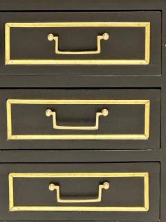 Single Ebony Demilune Marble Top Bronze Mounted End Side Table - 2907760