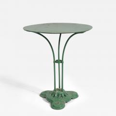 Single French Green Pedestal Iron Garden Table - 3706580