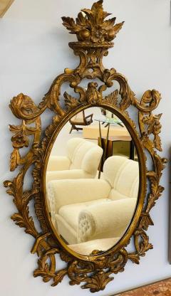 Single Giltwood Italian Floral Motif Mirror Wall Console Pier Italy 1960s - 2916961