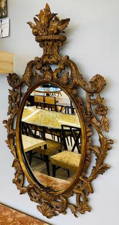 Single Giltwood Italian Floral Motif Mirror Wall Console Pier Italy 1960s - 2916963