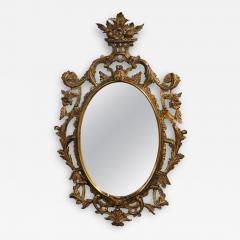 Single Giltwood Italian Floral Motif Mirror Wall Console Pier Italy 1960s - 2920822