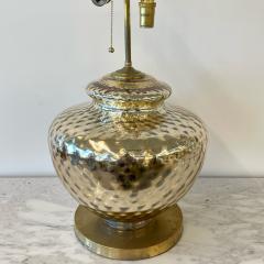 Single Large Mid Century Modern Table Lamp Mercury Glass Brass Jar Urn Shape - 3147136