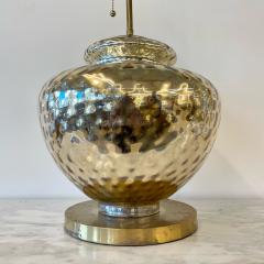 Single Large Mid Century Modern Table Lamp Mercury Glass Brass Jar Urn Shape - 3147138