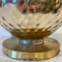 Single Large Mid Century Modern Table Lamp Mercury Glass Brass Jar Urn Shape - 3147145