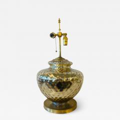 Single Large Mid Century Modern Table Lamp Mercury Glass Brass Jar Urn Shape - 3280181