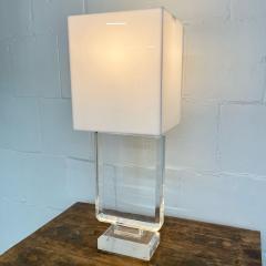 Single Lucite and Brass Mid Century Modern Art Deco Style Table Desk Lamp - 3080762