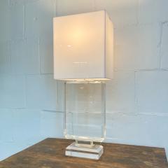 Single Lucite and Brass Mid Century Modern Art Deco Style Table Desk Lamp - 3080763