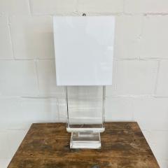 Single Lucite and Brass Mid Century Modern Art Deco Style Table Desk Lamp - 3080764