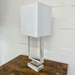 Single Lucite and Brass Mid Century Modern Art Deco Style Table Desk Lamp - 3080765