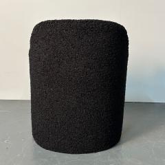 Single Mid Century Modern Style Arm Lounge Chair Black Boucle Organic Form - 3034908