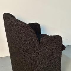 Single Mid Century Modern Style Arm Lounge Chair Black Boucle Organic Form - 3034909