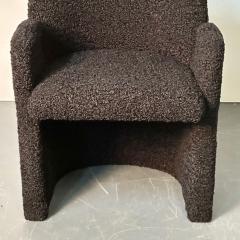 Single Mid Century Modern Style Arm Lounge Chair Black Boucle Organic Form - 3034914