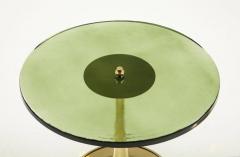 Single Round Green Murano Glass and Brass Martini or Side Table Italy - 3027321