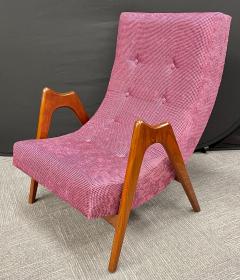 Single Sculptural Italian Mid Century Modern Lounge Chair in Walnut Mahogany - 3240732