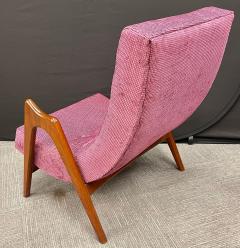 Single Sculptural Italian Mid Century Modern Lounge Chair in Walnut Mahogany - 3240733