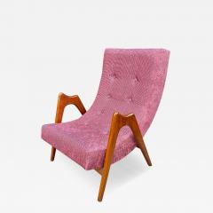 Single Sculptural Italian Mid Century Modern Lounge Chair in Walnut Mahogany - 3280222