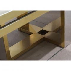 Sinopoli 1970s Italian Brass Satin Chrome Geometric Large Dining Hall Table - 659289