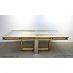 Sinopoli 1970s Italian Brass Satin Chrome Geometric Large Dining Hall Table - 659290