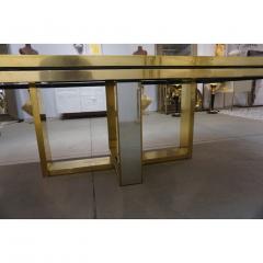 Sinopoli 1970s Italian Brass Satin Chrome Geometric Large Dining Hall Table - 659291