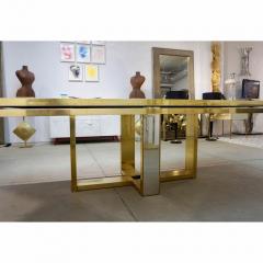 Sinopoli 1970s Italian Brass Satin Chrome Geometric Large Dining Hall Table - 659292