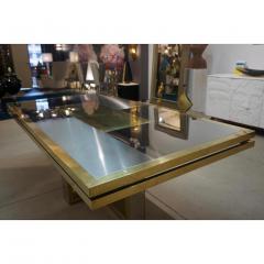 Sinopoli 1970s Italian Brass Satin Chrome Geometric Large Dining Hall Table - 659293