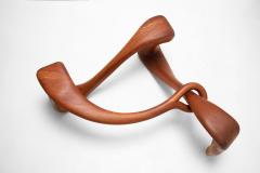 Sinuous Studio Craft Cocktail Table in Solid Mahogany w Biomorphic Glass 1960s - 2716177