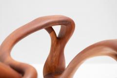 Sinuous Studio Craft Cocktail Table in Solid Mahogany w Biomorphic Glass 1960s - 2716180