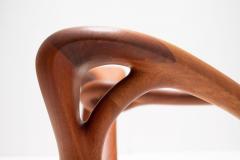 Sinuous Studio Craft Cocktail Table in Solid Mahogany w Biomorphic Glass 1960s - 2716182