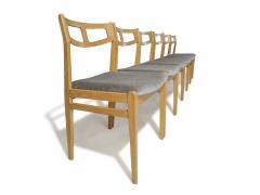 Six 6 White Oak Mid century Danish Dining Chairs - 4270966