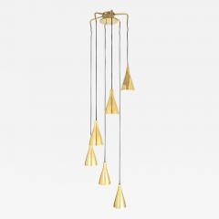 Six Armed Brass Pendant by Paavo Tynell for Taito Oy - 2669092
