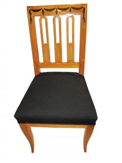 Six Biedermeier Chairs with Garland Inlays ca 1820 - 654610