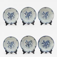 Six Blue and White Qing Dynasty plates from first half of 18th century  - 1693533